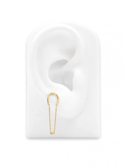 Hanging chain stud gold 