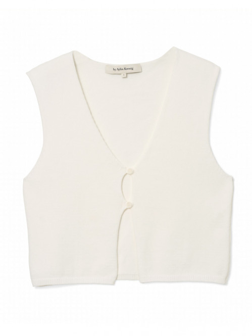 Heidi knit vest ecru XS
