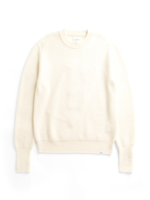 Henning cotton wool rib sweater ecru 