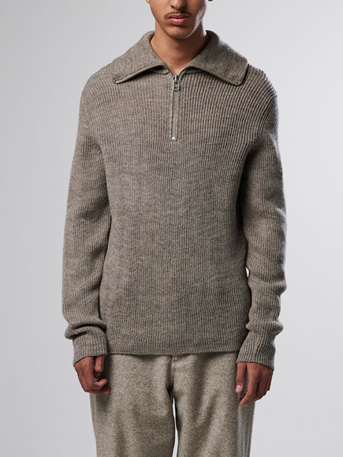 Holger half zip pullover nature mel 