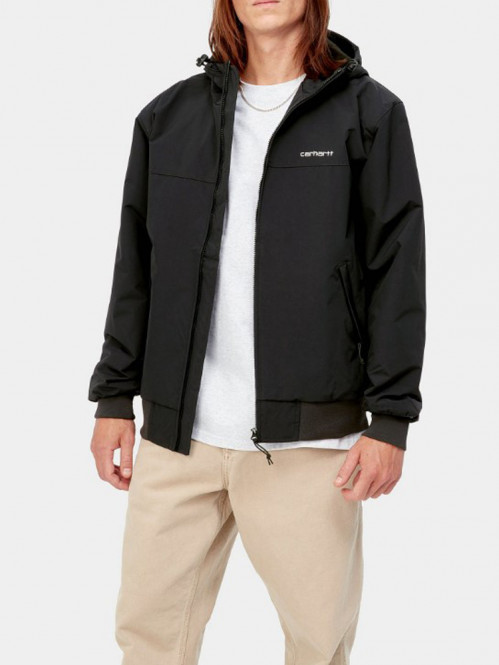 Hooded sail jacket black 