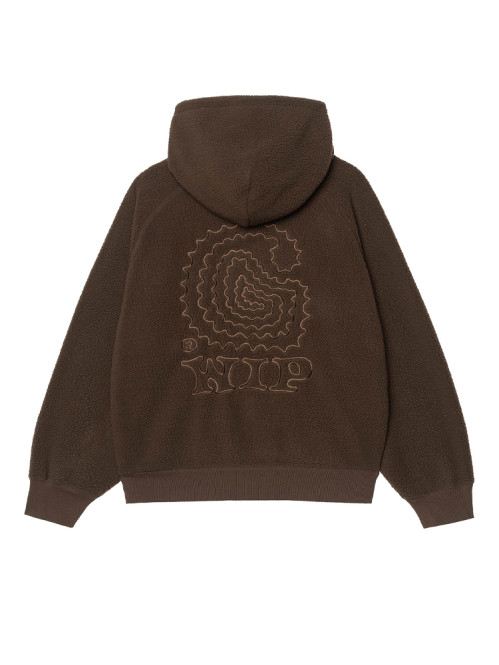 Hooded limn c fleece sweat tobacco 