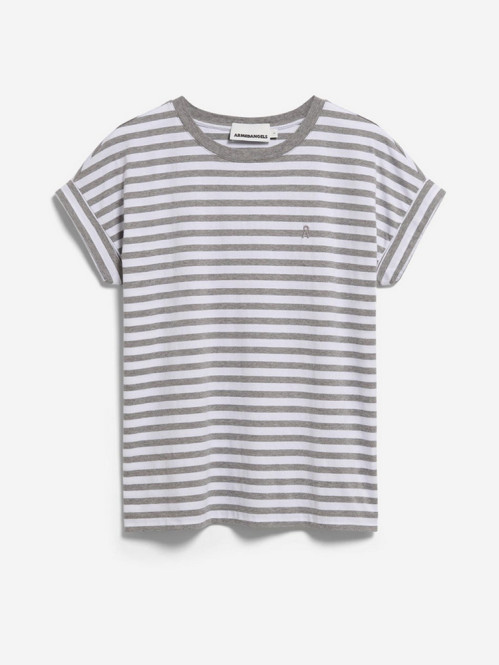Idaara stripe t-shirt wht silver 