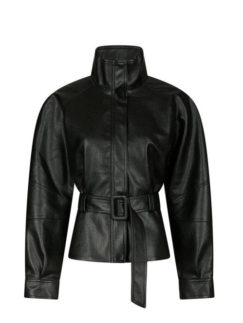 Jaclyn faux leather jacker black 