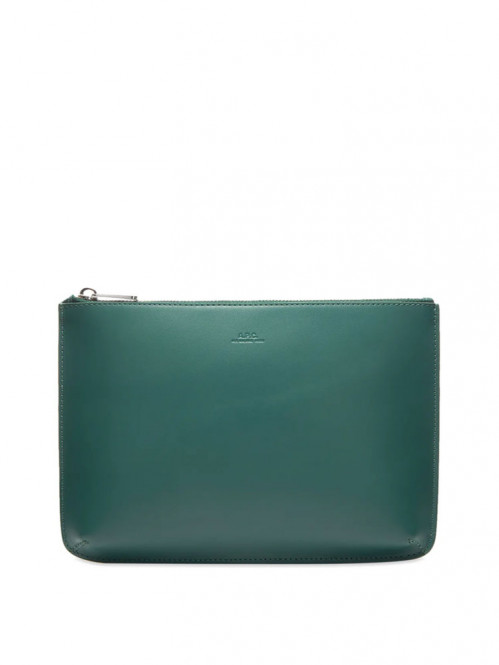 A.P.C.Jacob leatherpouch kaf-verte fonce