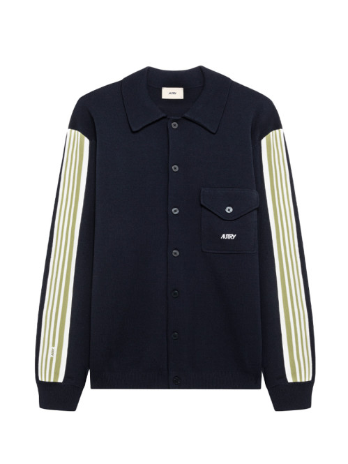 Jacket knitted men blue 