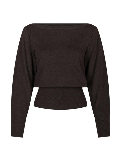 Jessen knit blouse brown mel 