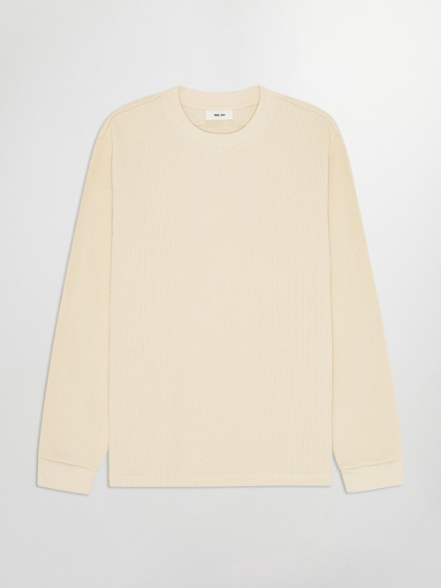 Jett waffle longsleeve ivory 