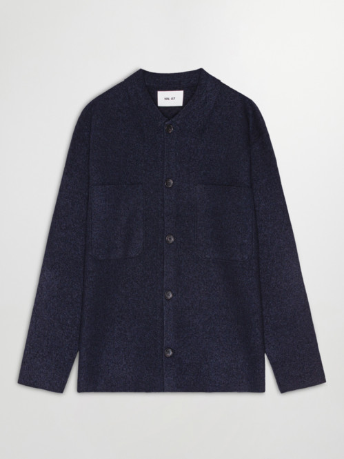 Jonas wool shirt navy 