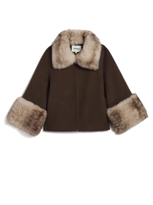Judie wool coat brown mink 