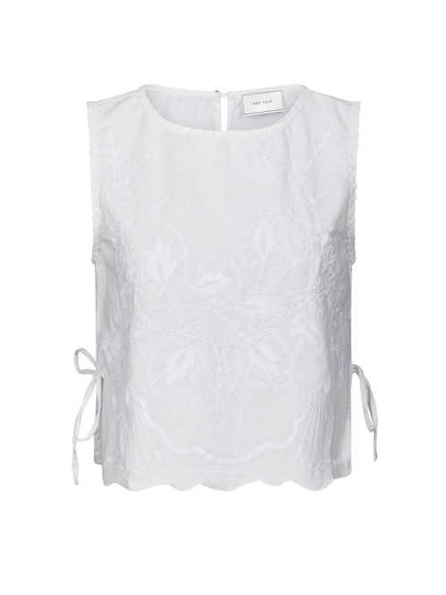 Kaelin embroidery top white 