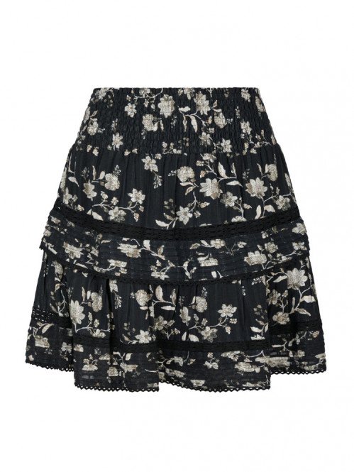 Kenia night flower skirt black 