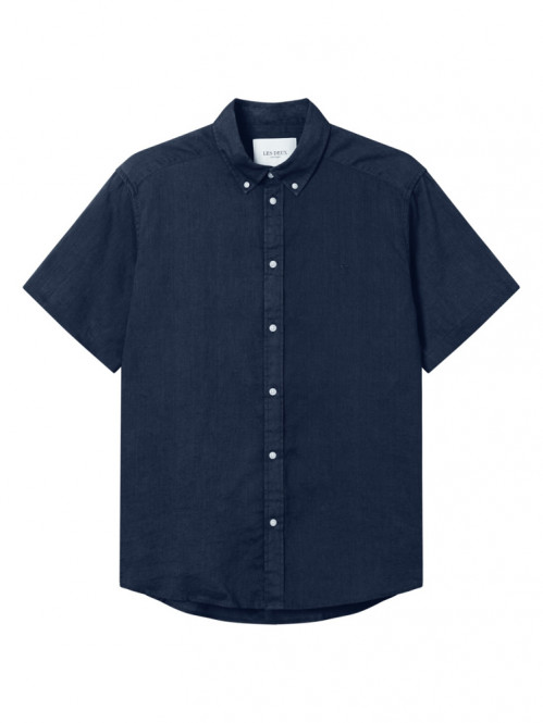 Kris linen ss shirt navy M