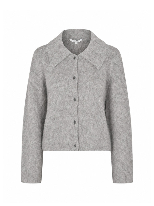 Lari-m brush knit lt grey mel 
