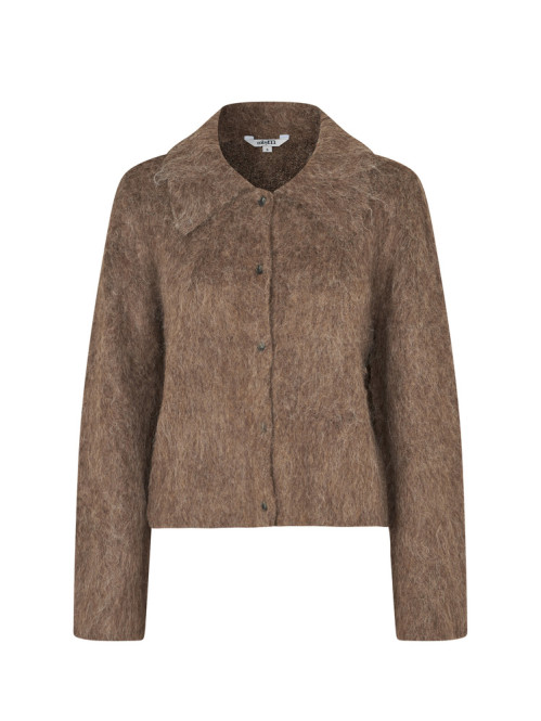 Lari-m brush knit walnut melange 