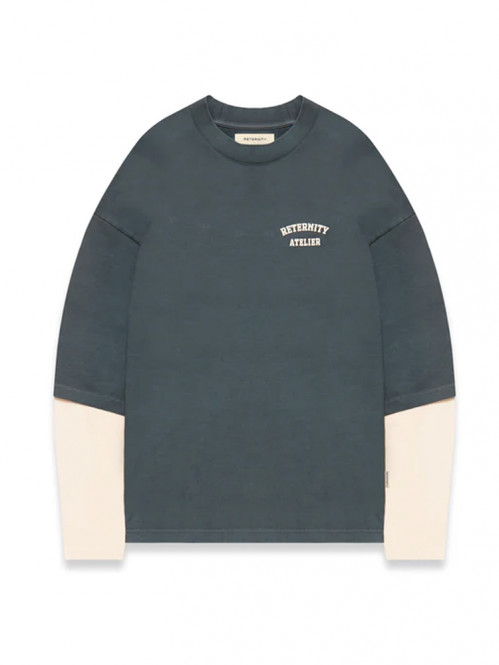 Layerd longsleeve washed grey 