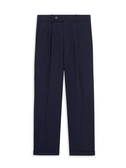 Le pantalon plis cropped navy 