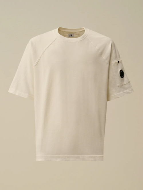 Light fleece t-shirt gauze white 