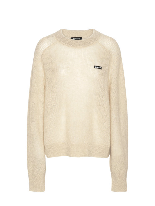 Light knit logo sweater moonbeam 