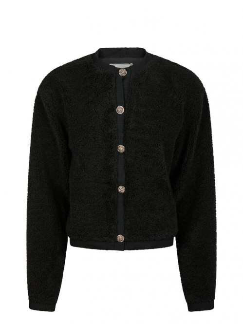 Limo fluffy knit cardigan black 