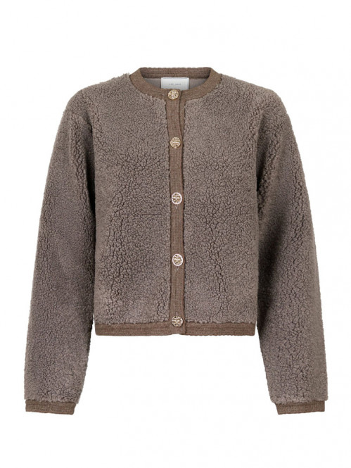 Limo fluffy knit cardigan iron XS