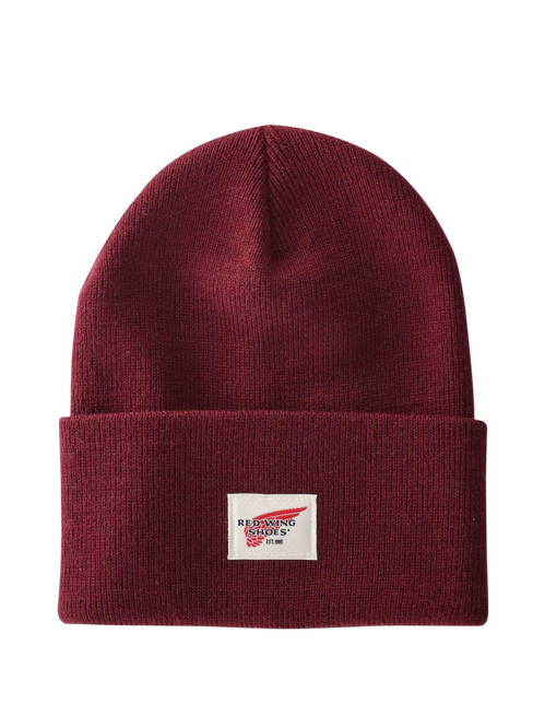 Logo knit beanie burgundy 
