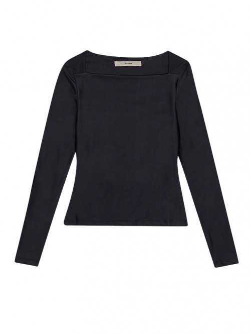 Long sleeve jersey top black 