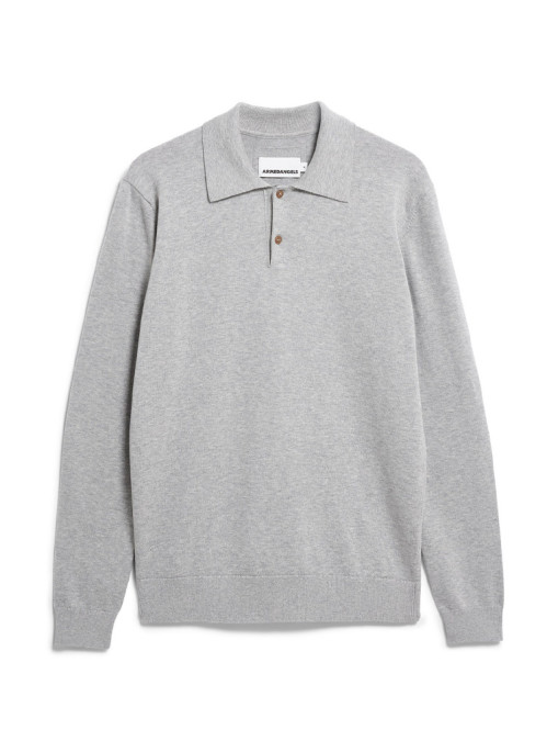 Knit longsleeve polo silver mel 