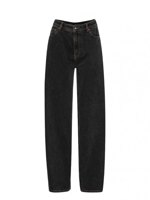 Loose denim jeans dark grey denim 