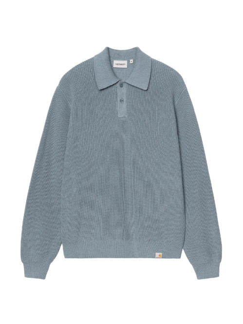 LS miles polo knit shady blue 