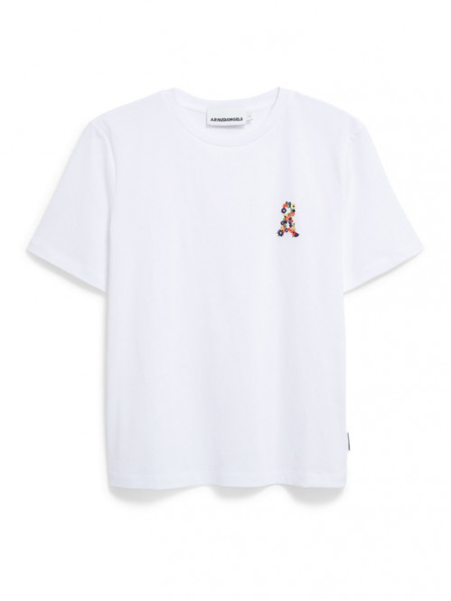 Lualaa flower t-shirt wht multi 