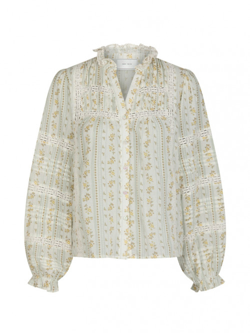 Lyla soft border blouse dusty yellow 