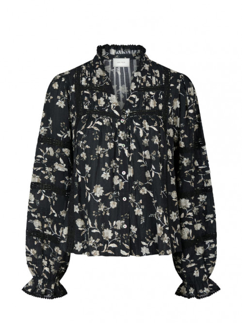 Lyla night flower blouse black 