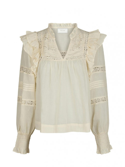 Mauri s voile blouse light yellow 