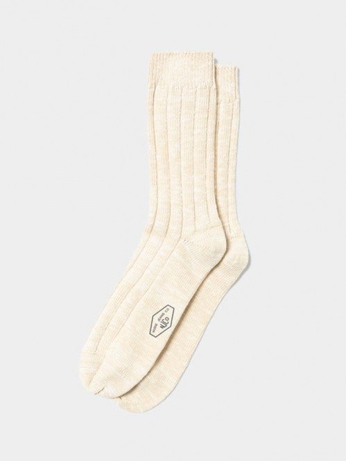 Men broad rib socks ecru 