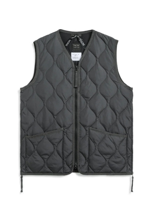 Military zip v neck vest charcoal 