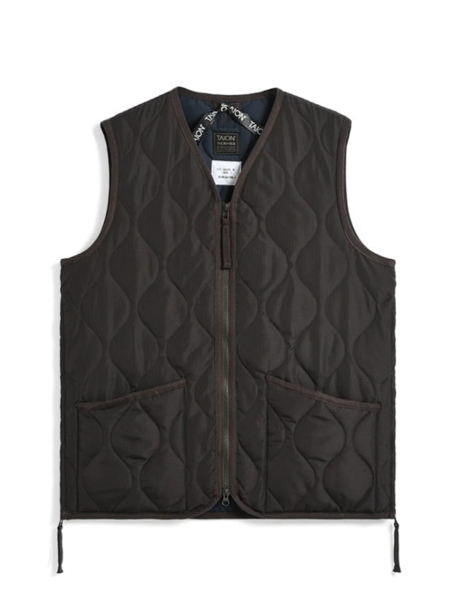 Military zip v neck vest d choco 
