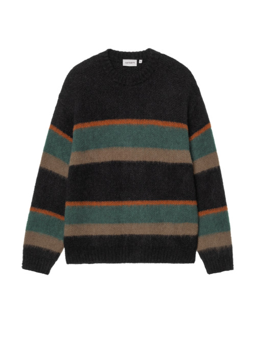 Merton sweater alpaca stripe dk scarab 