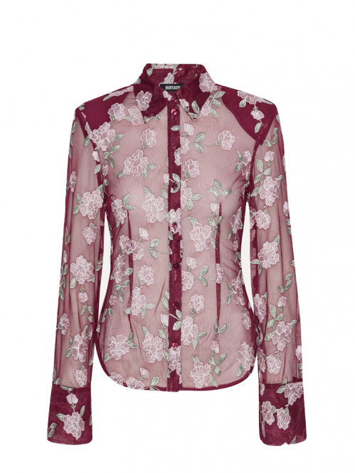 Mesh fitted shirt zinfandel 