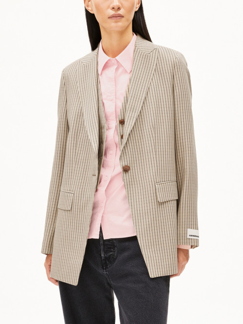 Mikulaa check blazer sand stone 