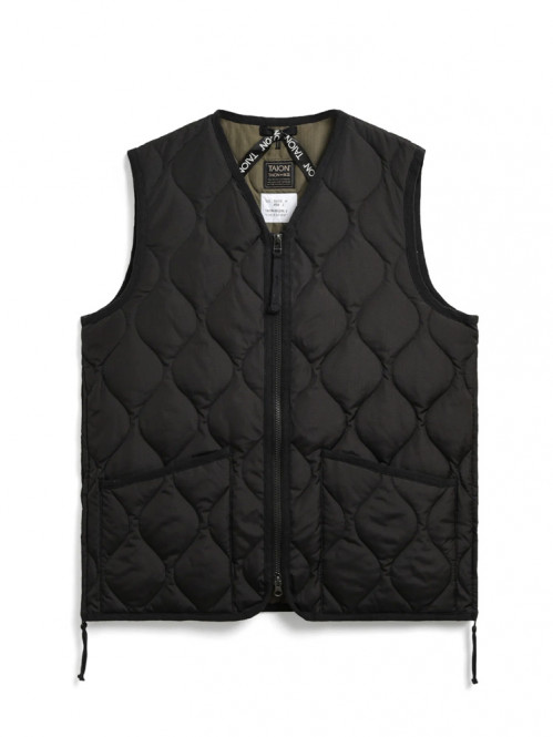Military zip v neck vest black L