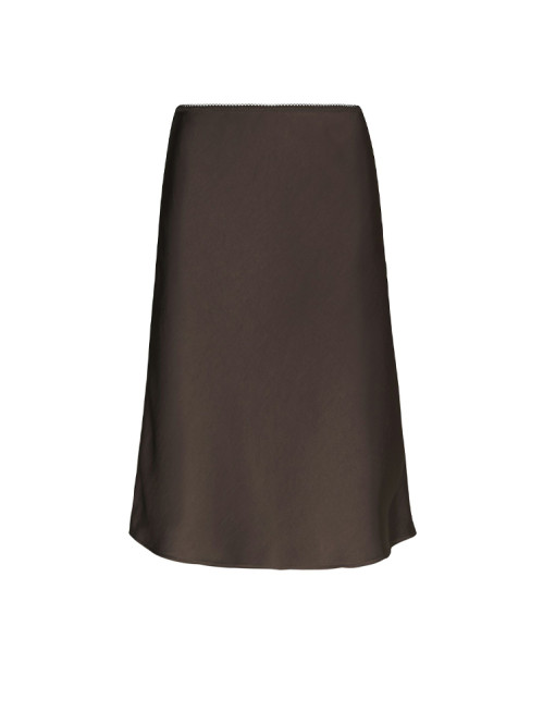 Mindie heavy sateen skirt dark brown 