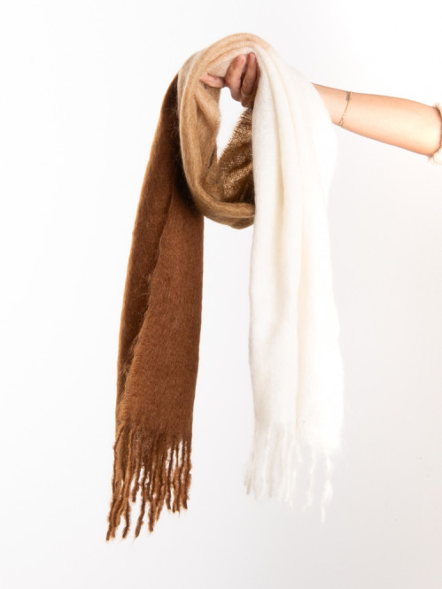 Mohair gradient scarf egret 