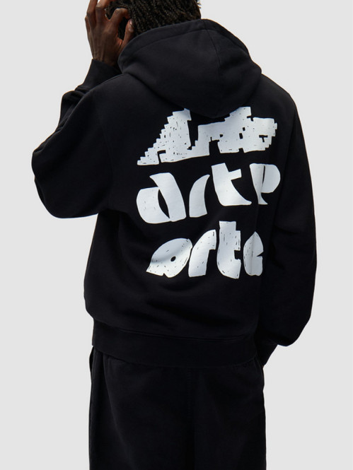 Multi arte print hoodie black 
