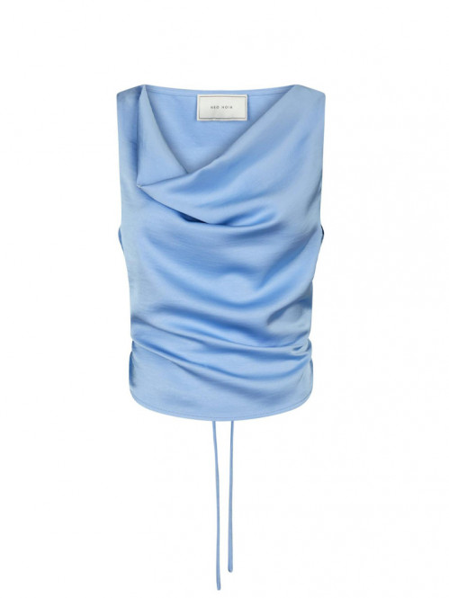 Muna heavy sateen top dusty blue 