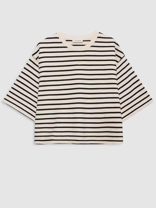 Myers cropped tee black stripe 
