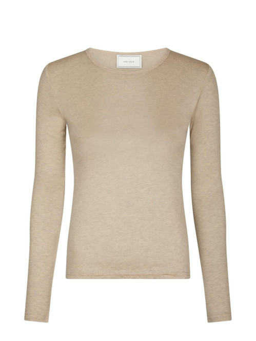 Nella fine rib blouse beige mel 