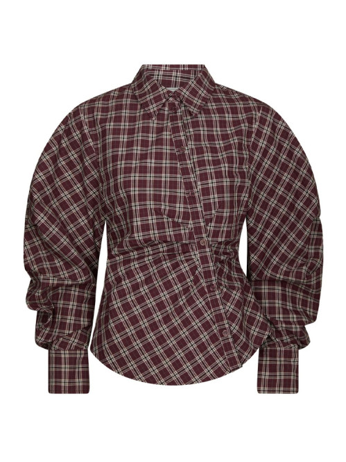Noella medium check shirt plum 