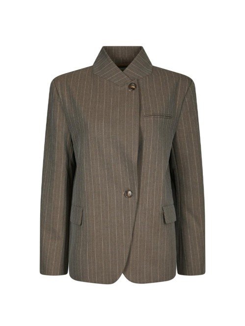 Nerine pinstripe blazer dark taupe 