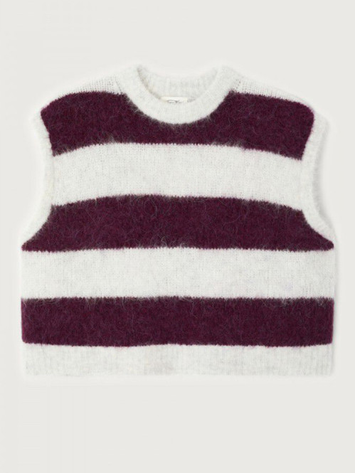 Nib 18d pullover rayures cranberry 